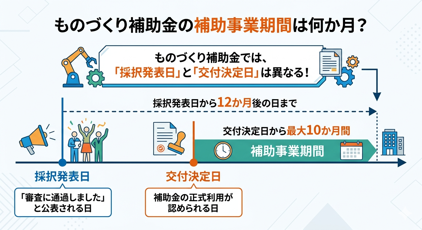 ものづくり補助金の補助事業期間は何か月？