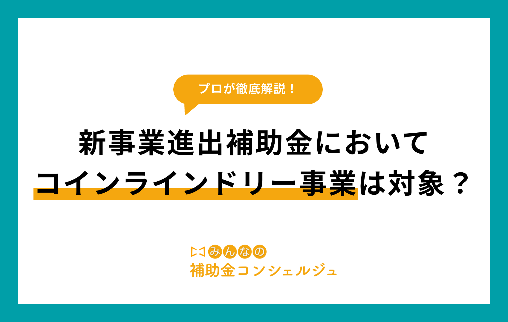 新事業進出補助金 コインランドリー