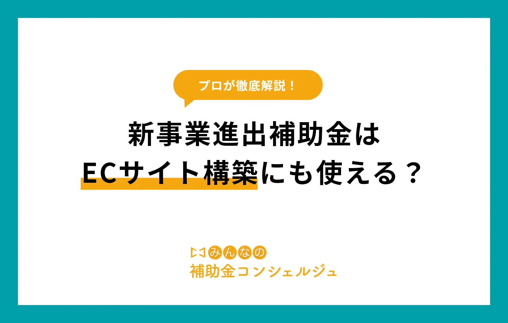 新事業進出補助金はECサイト構築にも使える?