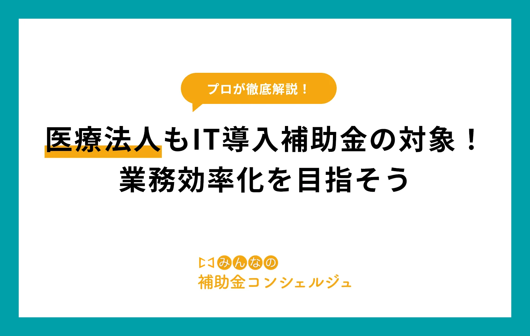 IT導入補助金 医療法人