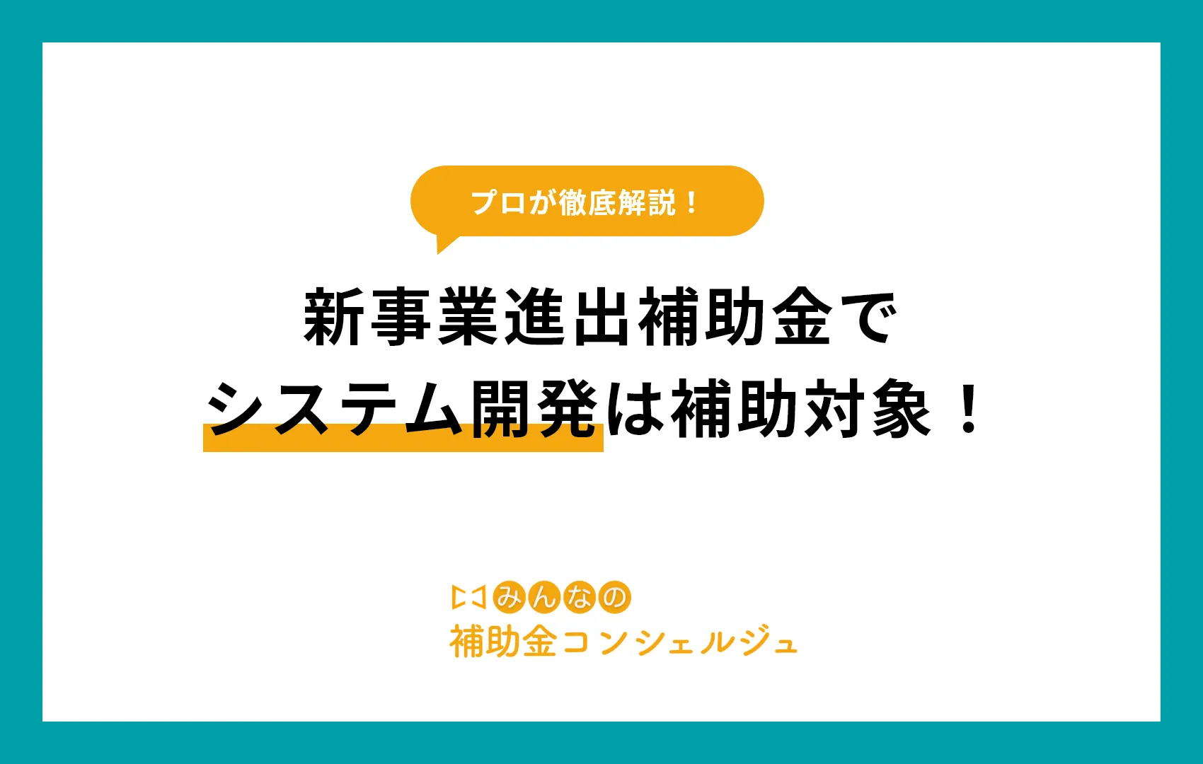 新事業進出補助金でシステム開発はできる?.